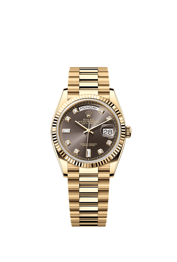 Rolex Day-Date 36 - Geelgoud - Grijs wijzerplaat (128238)