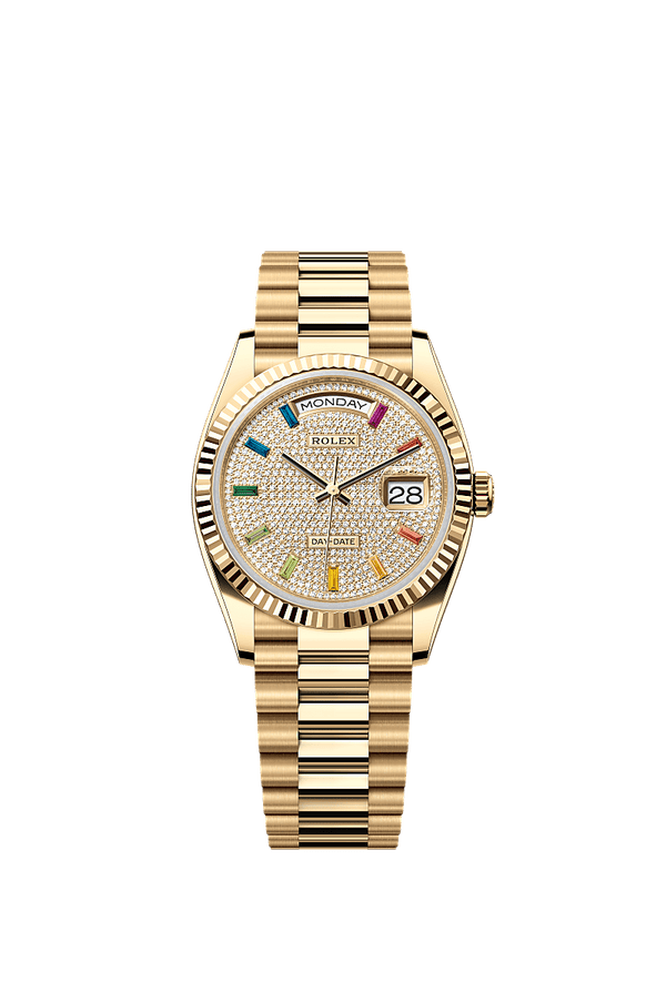 Rolex Day-Date 36 - Geelgoud - Diamant wijzerplaat (128238)