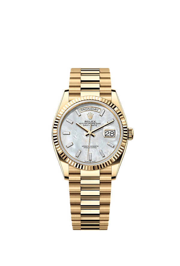 Rolex Day-Date 36 - Geelgoud - Wit wijzerplaat (128238)
