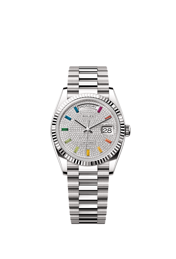 Rolex Day-Date 36 - Witgoud - Diamant wijzerplaat (128239)