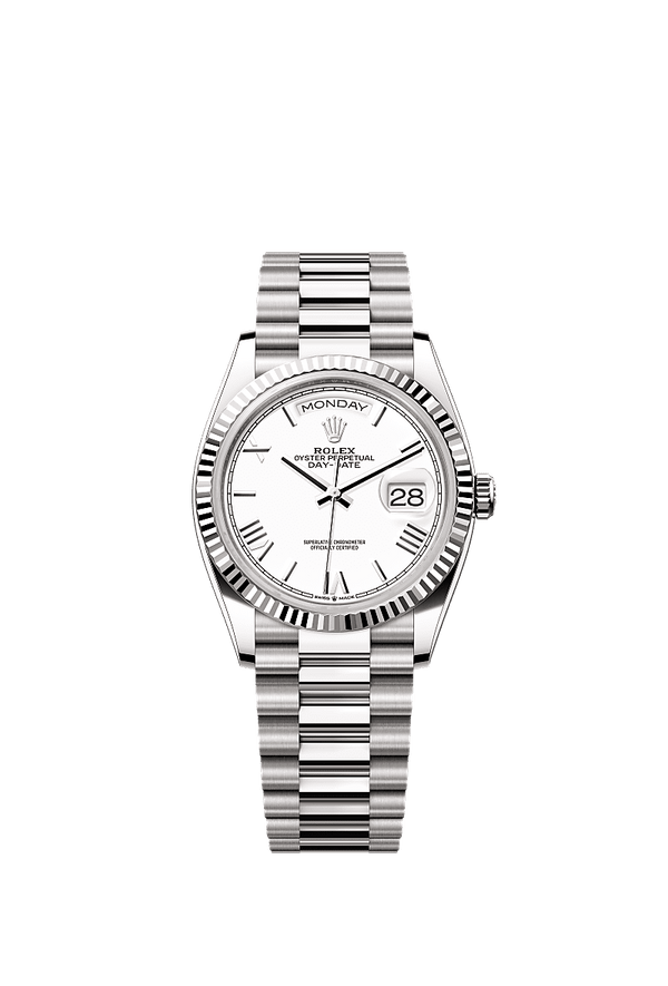 Rolex Day-Date 36 - Witgoud - Wit wijzerplaat (128239)