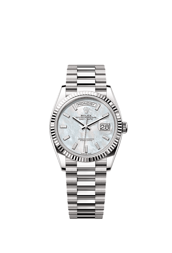 Rolex Day-Date 36 - Witgoud - Wit wijzerplaat (128239)