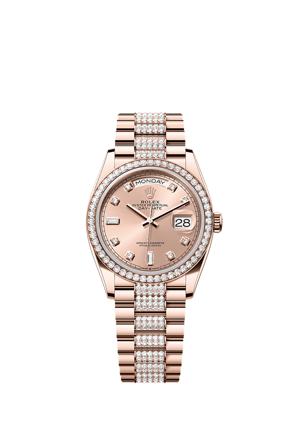 Rolex Day-Date 36 - Rosegoud - Roze wijzerplaat (128345RBR)