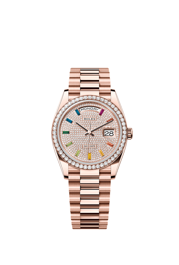 Rolex Day-Date 36 - Rosegoud - Diamant wijzerplaat (128345RBR)