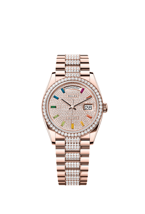 Rolex Day-Date 36 - Rosegoud - Diamant wijzerplaat (128345RBR)