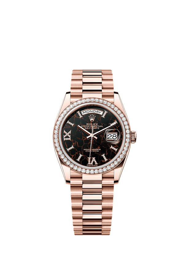 Rolex Day-Date 36 - Rosegoud - Zwart wijzerplaat (128345RBR)