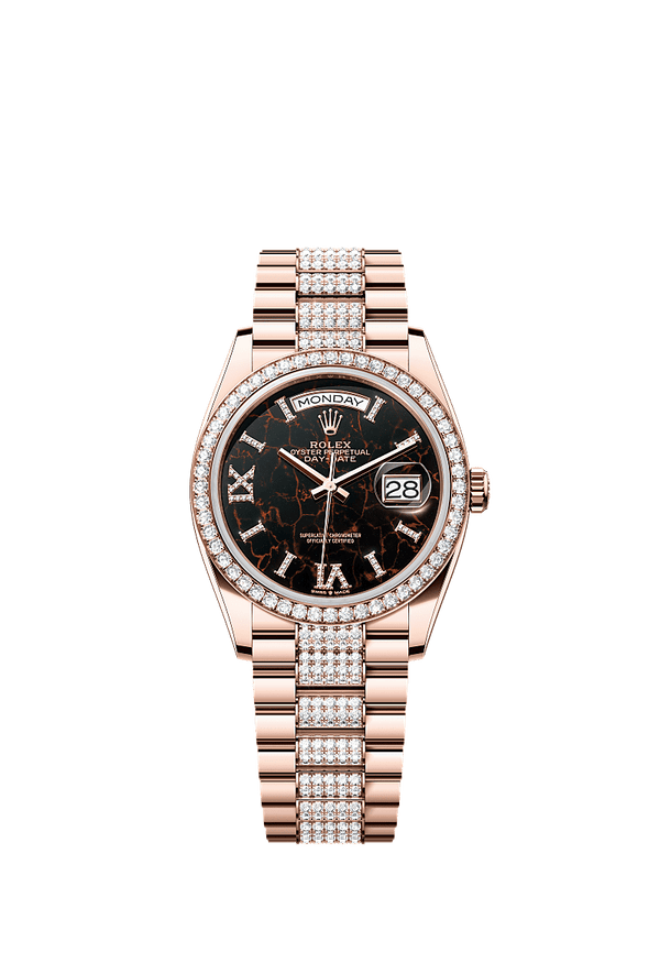 Rolex Day-Date 36 - Rosegoud - Zwart wijzerplaat (128345RBR)