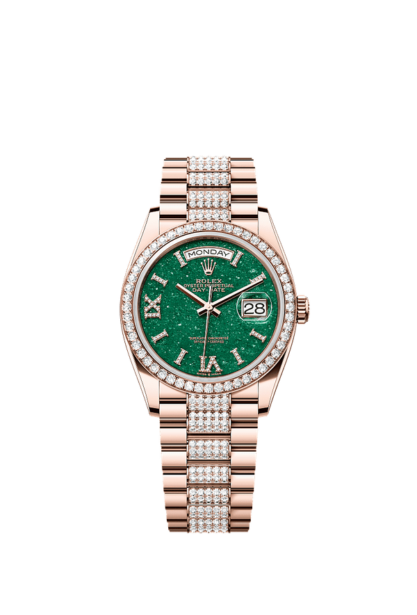 Rolex Day-Date 36 - Rosegoud - Groen wijzerplaat (128345RBR)