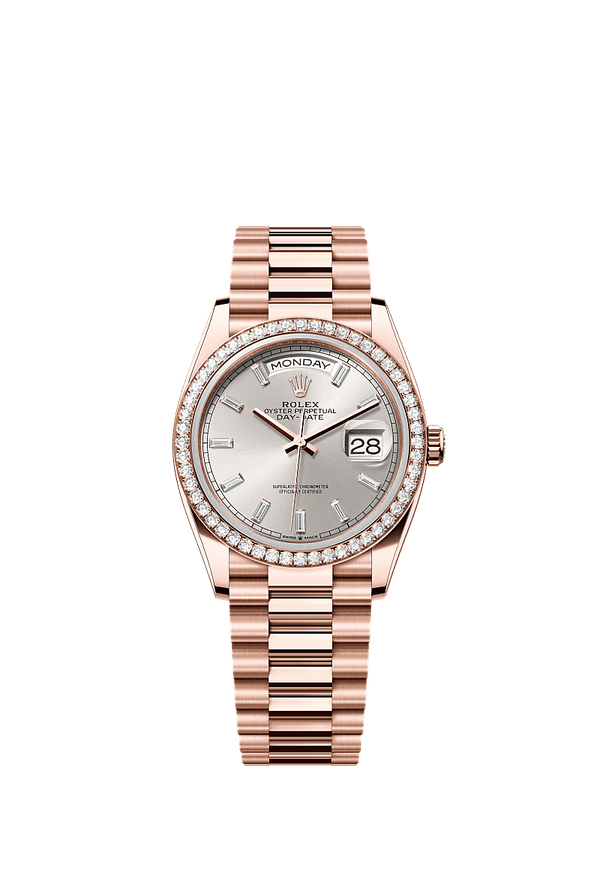 Rolex Day-Date 36 - Rosegoud - Zilver wijzerplaat (128345RBR)