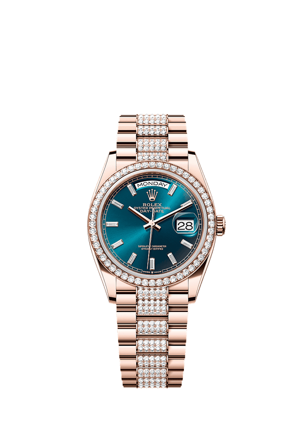 Rolex Day-Date 36 - Rosegoud - Blauw wijzerplaat (128345RBR)
