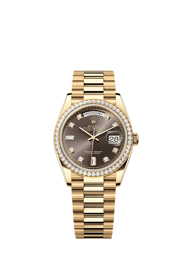 Rolex Day-Date 36 - Geelgoud - Grijs wijzerplaat (128348RBR)