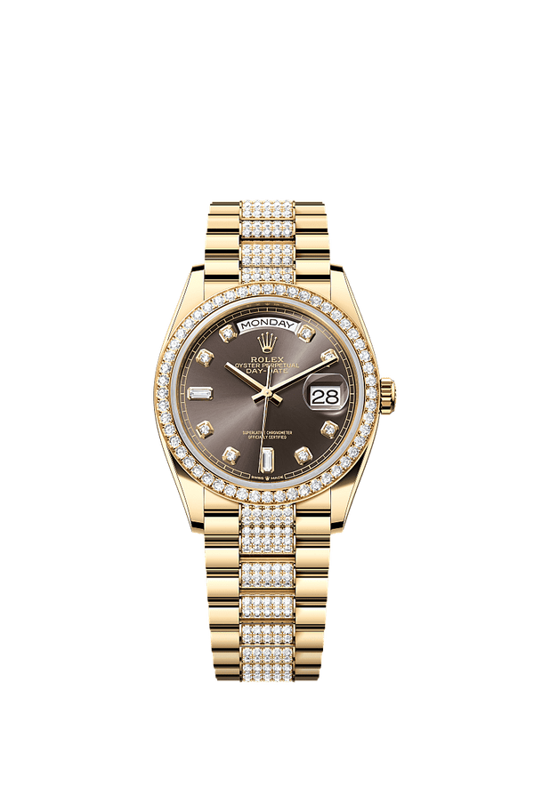 Rolex Day-Date 36 - Geelgoud - Grijs wijzerplaat (128348RBR)