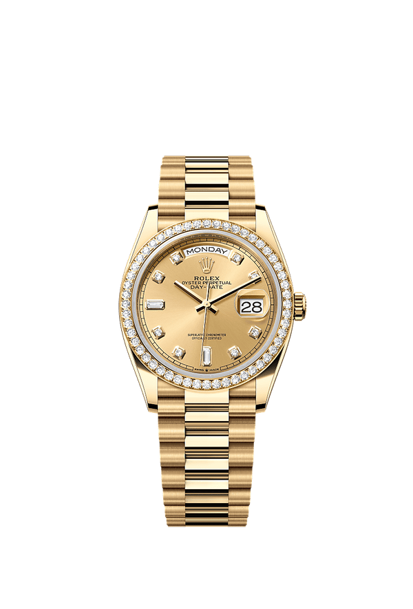 Rolex Day-Date 36 - Geelgoud - Champagne wijzerplaat (128348RBR)