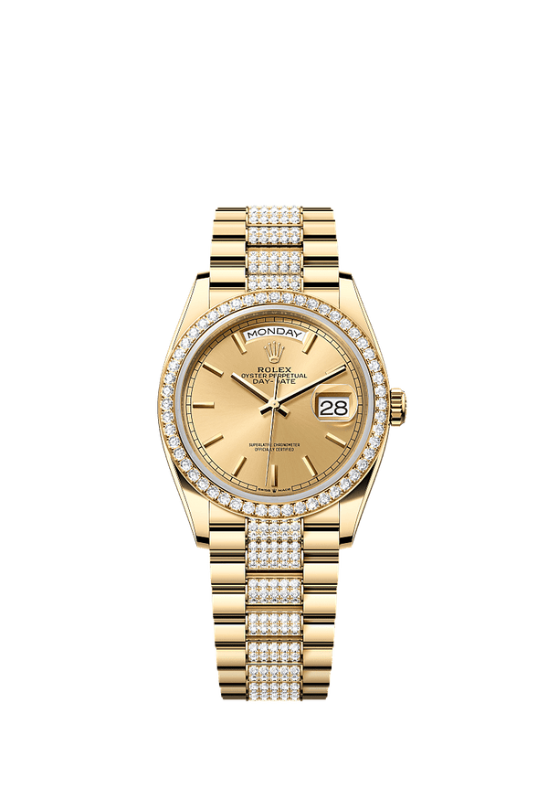 Rolex Day-Date 36 - Geelgoud - Champagne wijzerplaat (128348RBR)