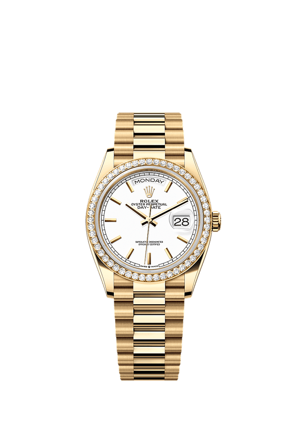 Rolex Day-Date 36 - Geelgoud - Wit wijzerplaat (128348RBR)