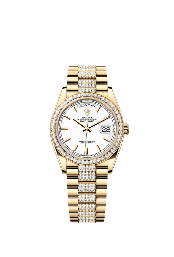Rolex Day-Date 36 - Geelgoud - Wit wijzerplaat (128348RBR)