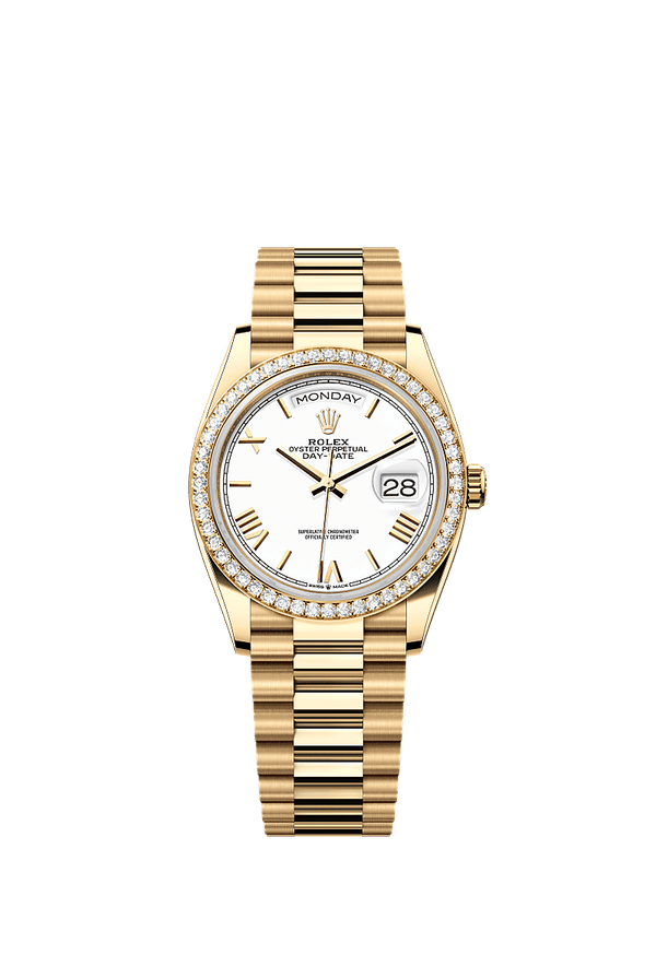 Rolex Day-Date 36 - Geelgoud - Wit wijzerplaat (128348RBR)
