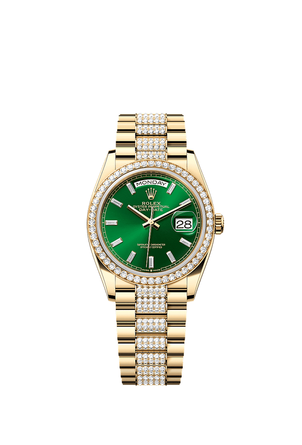 Rolex Day-Date 36 - Geelgoud - Groen wijzerplaat (128348RBR)
