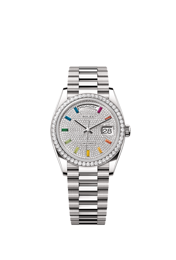 Rolex Day-Date 36 - Witgoud - Diamant wijzerplaat (128349RBR)