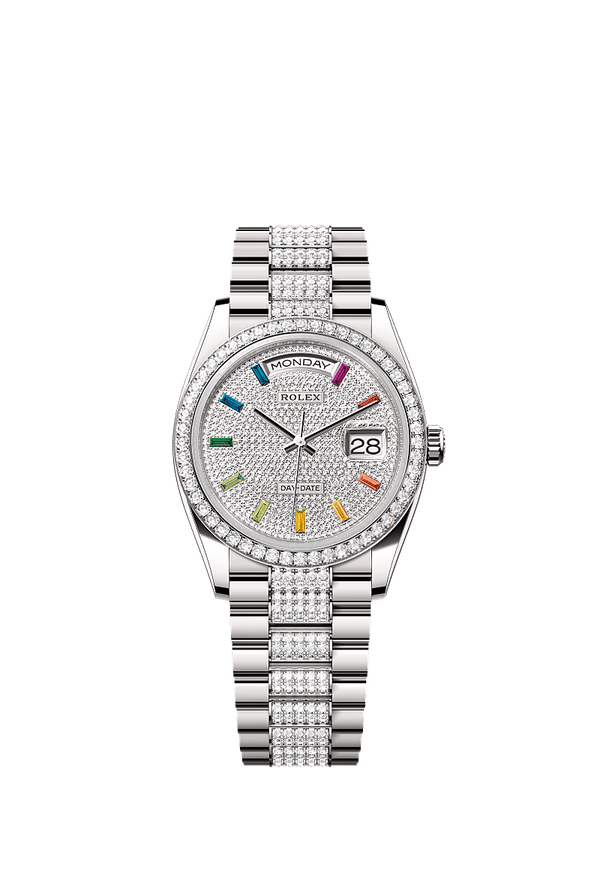 Rolex Day-Date 36 - Witgoud - Diamant wijzerplaat (128349RBR)