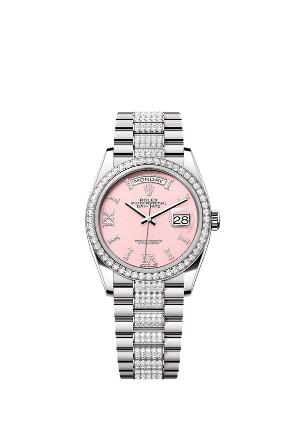 Rolex Day-Date 36 - Witgoud - Wit wijzerplaat (128349RBR)