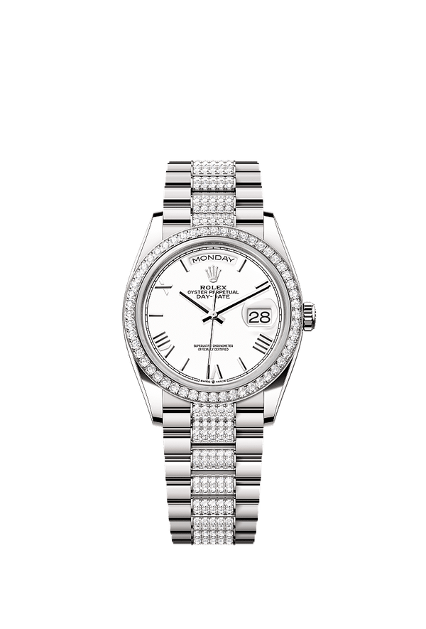 Rolex Day-Date 36 - Witgoud - Wit wijzerplaat (128349RBR)