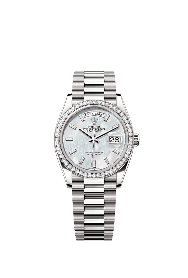 Rolex Day-Date 36 - Witgoud - Wit wijzerplaat (128349RBR)