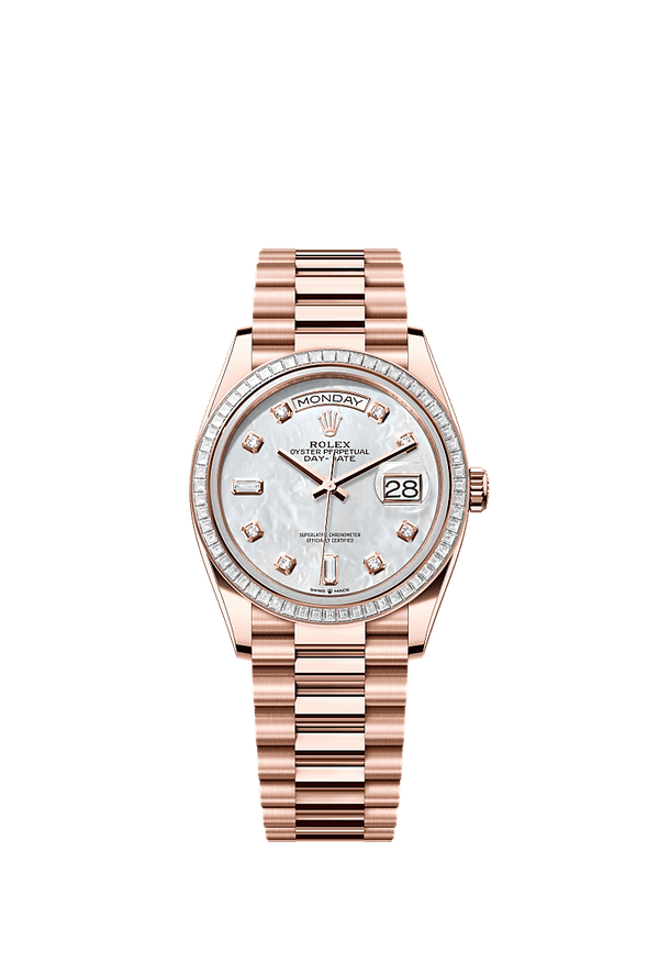 Rolex Day-Date 36 - Rosegoud - Wit wijzerplaat (128395TBR)
