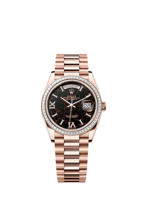 Rolex Day-Date 36 - Rosegoud - Zwart wijzerplaat (128395TBR)