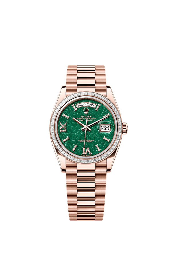 Rolex Day-Date 36 - Rosegoud - Groen wijzerplaat (128395TBR)