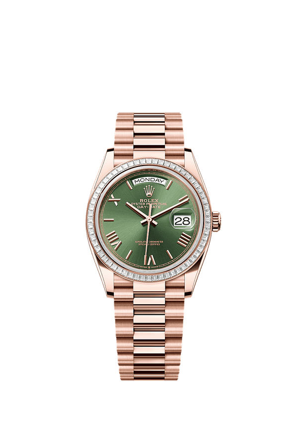 Rolex Day-Date 36 - Rosegoud - Groen wijzerplaat (128395tbr)