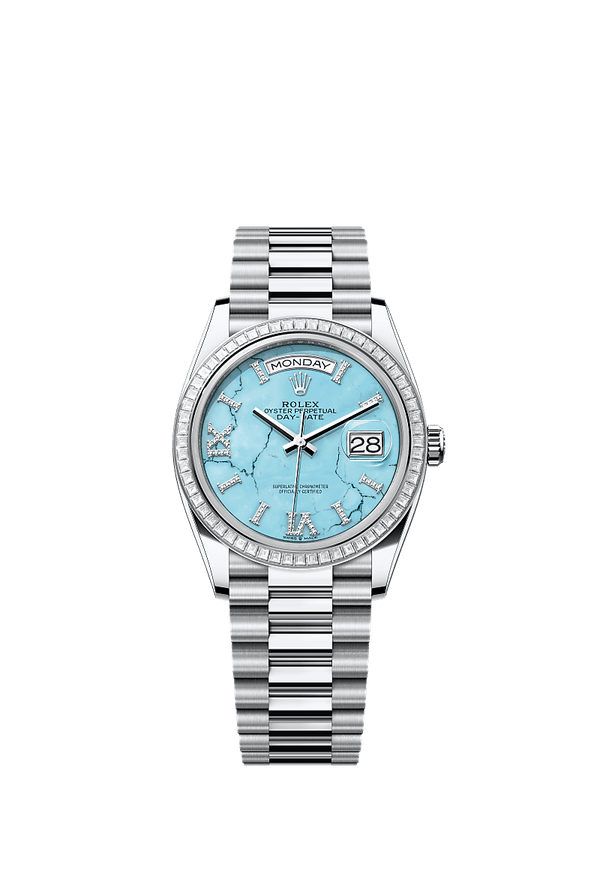 Rolex Day-Date 36 - Platinum - Blauw wijzerplaat (128396TBR)