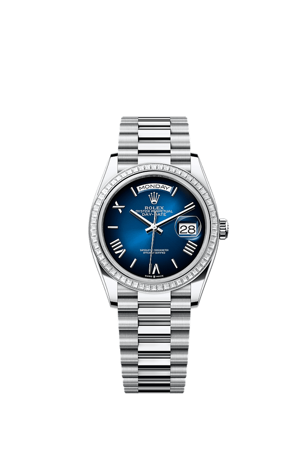 Rolex Day-Date 36 - Platinum - Blauw wijzerplaat (128396TBR)