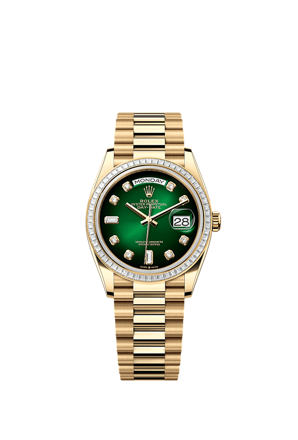 Rolex Day-Date 36 - Geelgoud - Groen wijzerplaat (128398TBR)