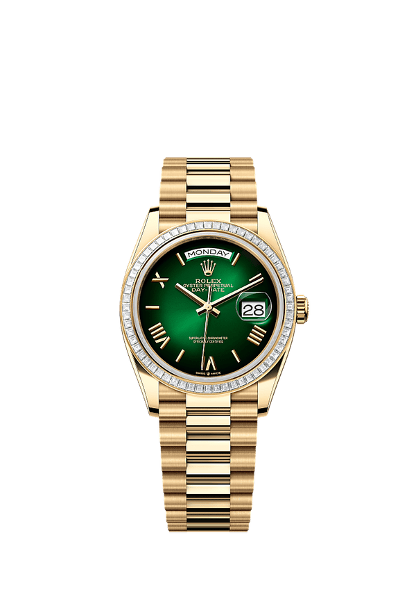 Rolex Day-Date 36 - Geelgoud - Groen wijzerplaat (128398TBR)
