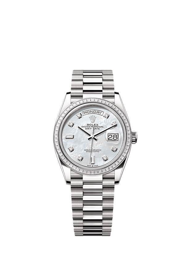 Rolex Day-Date 36 - Witgoud - Wit wijzerplaat (128399TBR)