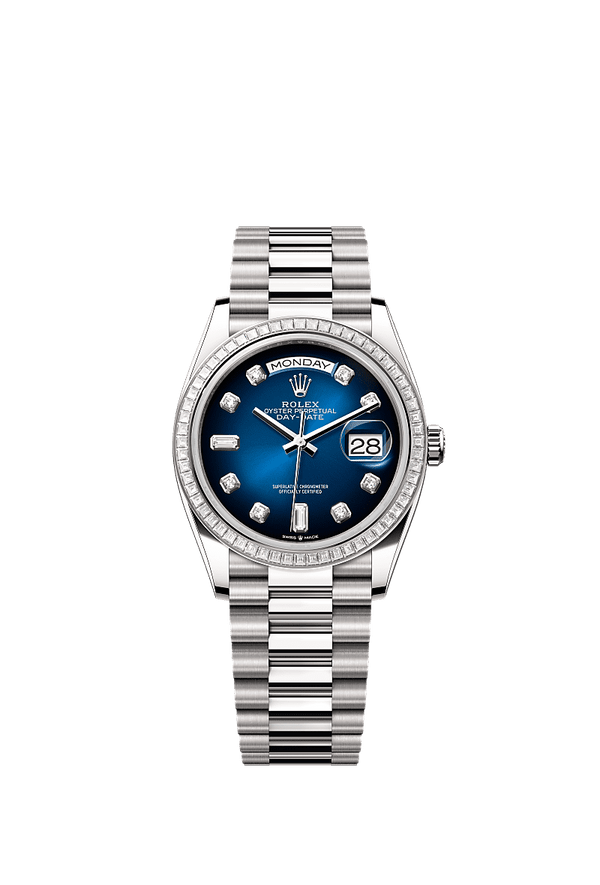 Rolex Day-Date 36 - Witgoud - Blauw wijzerplaat (128399TBR)