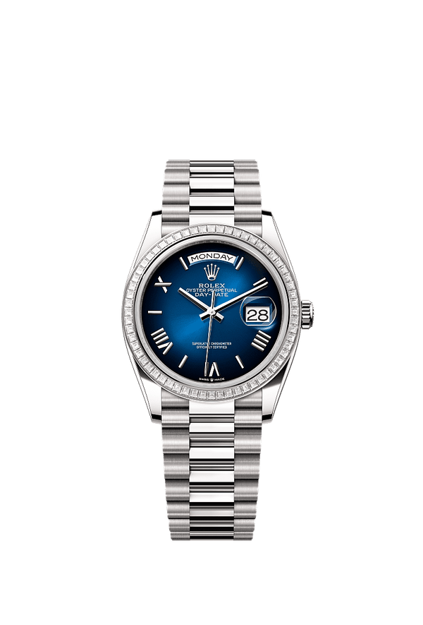 Rolex Day-Date 36 - Witgoud - Blauw wijzerplaat (128399TBR)