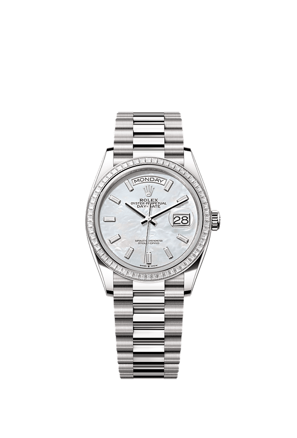 Rolex Day-Date 36 - Witgoud - Wit wijzerplaat (128399TBR)