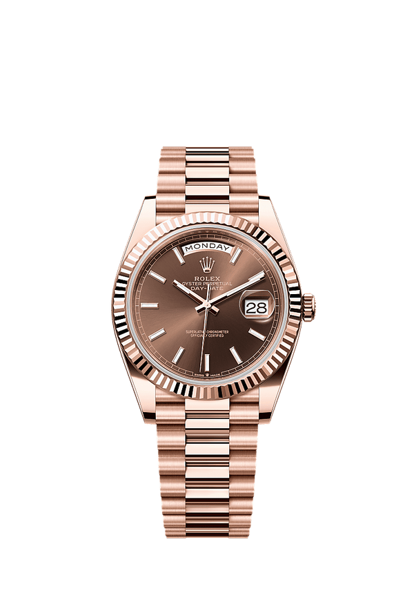 Rolex Day-Date 40 - Rosegoud - Bruin wijzerplaat (228235)