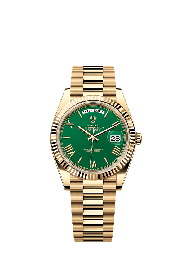 Rolex Day-Date 40 - Geelgoud - Groen wijzerplaat (228238)