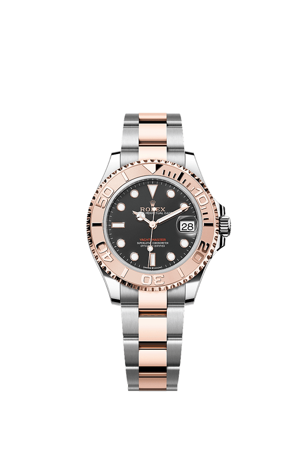 Rolex Yacht-Master 37 - Staal / Rosegoud - Zwart wijzerplaat (268621)