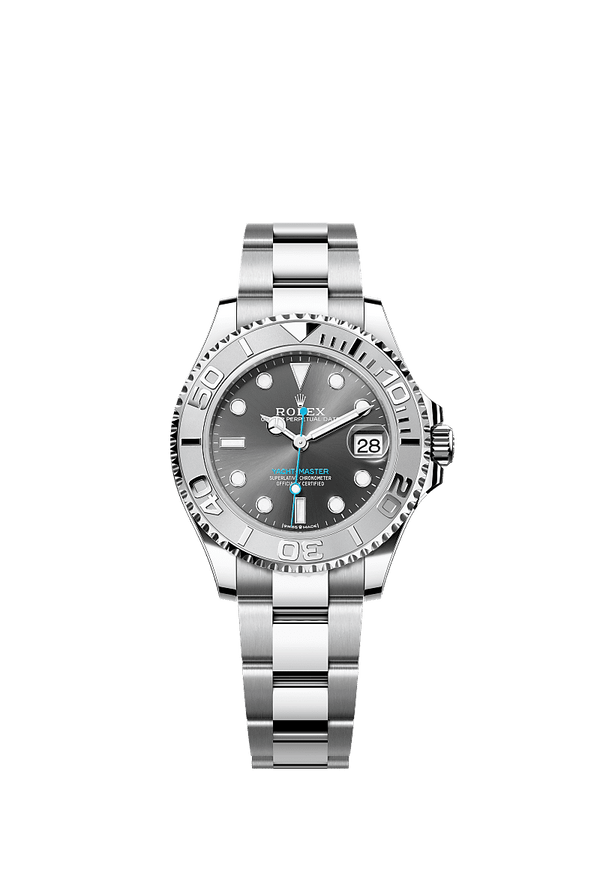 Rolex Yacht-Master 37 - Staal / Platinum - Grijs wijzerplaat (268622)