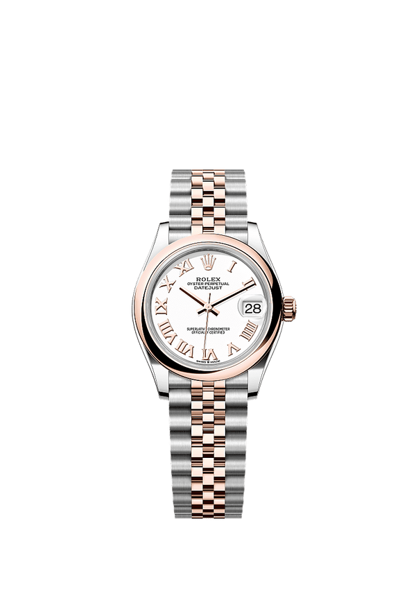 Rolex Datejust 31 - Staal / Rosegoud - Wit wijzerplaat (278241)