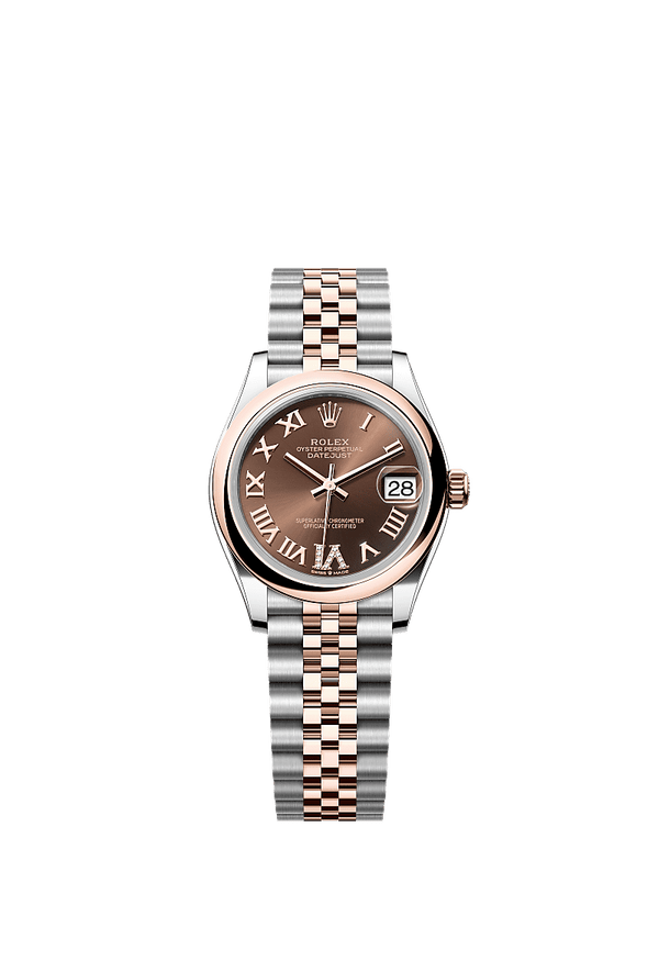 Rolex Datejust 31 - Staal / Rosegoud - Bruin wijzerplaat (278241)