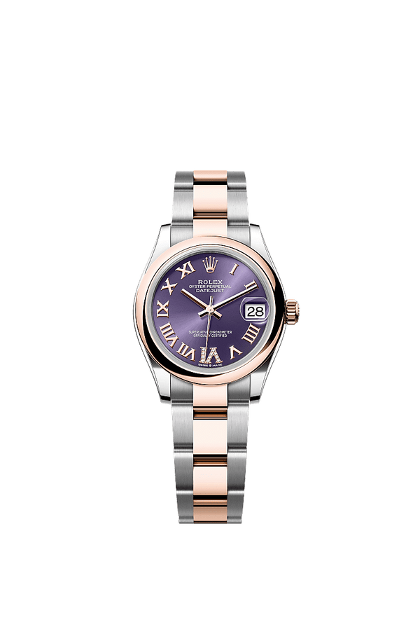 Rolex Datejust 31 - Staal / Rosegoud - Paars wijzerplaat (278241)