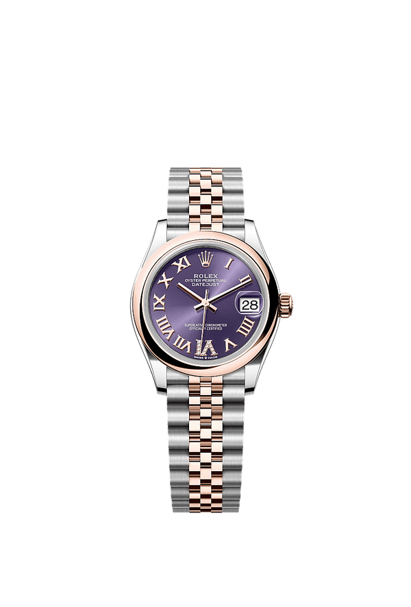 Rolex Datejust 31 - Staal / Rosegoud - Paars wijzerplaat (278241)