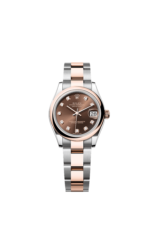 Rolex Datejust 31 - Staal / Rosegoud - Bruin wijzerplaat (278241)