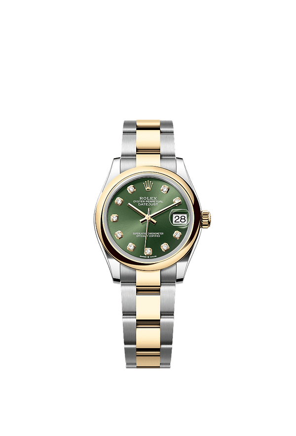 Rolex Datejust 31 - Staal / Geelgoud - Groen wijzerplaat (278243)