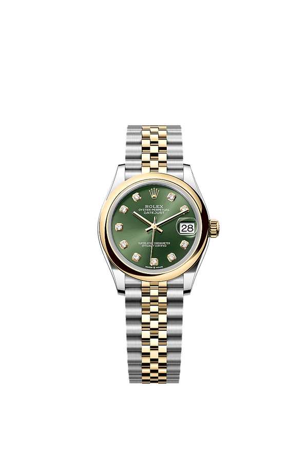 Rolex Datejust 31 - Staal / Geelgoud - Groen wijzerplaat (278243)
